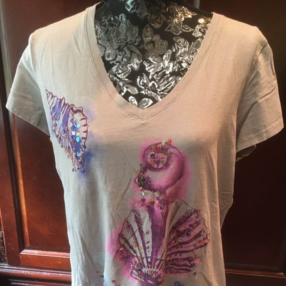 LAST CALL!! Old Navy Gray Sequin Shell T-shirt, XL